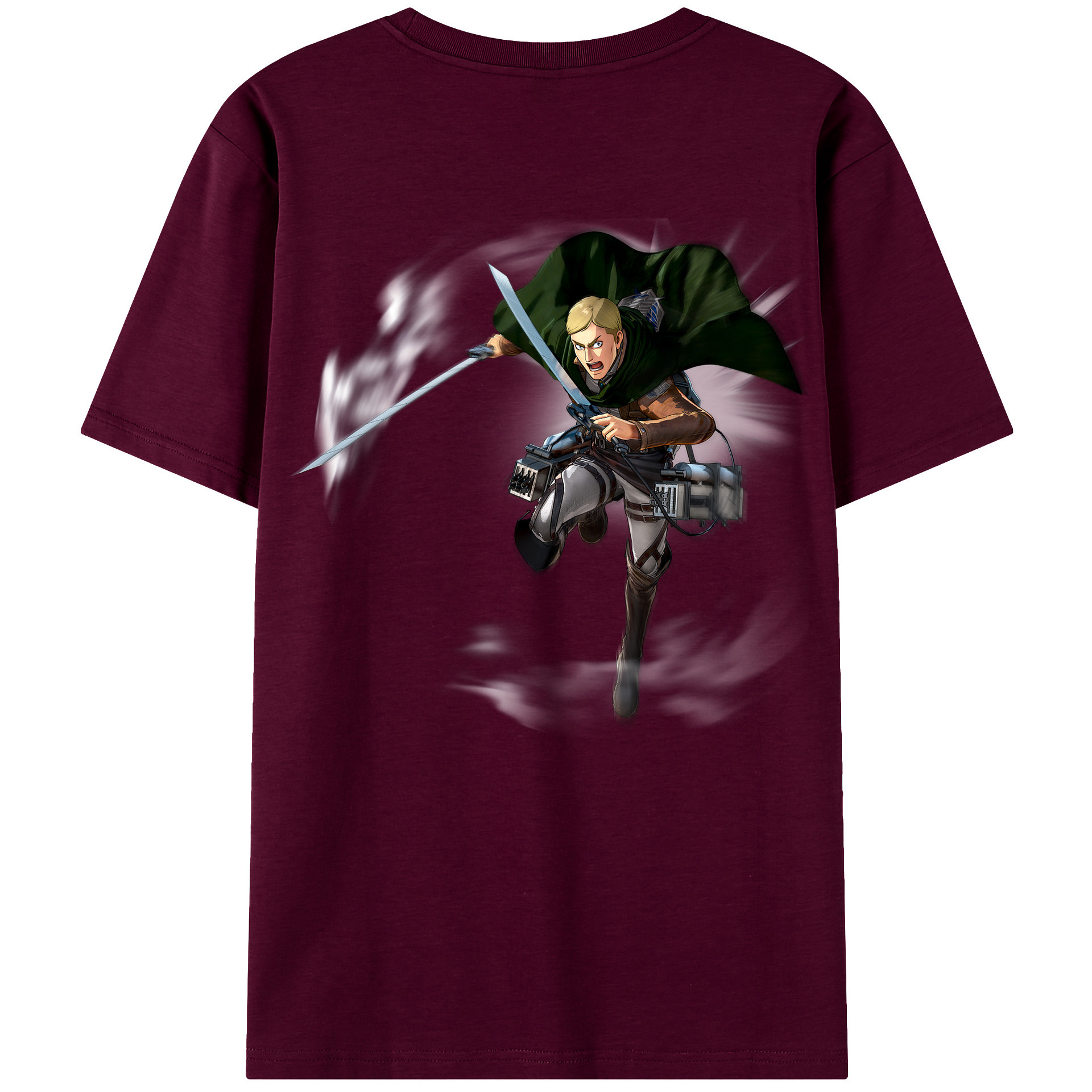 （画像用） 進撃の巨人 エルヴィン・スミス Attack on Titan Erwin Smith レディース半袖Tシャツ(バックプリント)